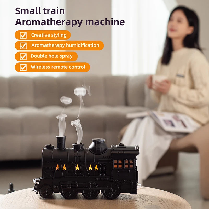 Train Shape Aromatherapy Diffuser Desktop Essential Oils Difusor Smoke