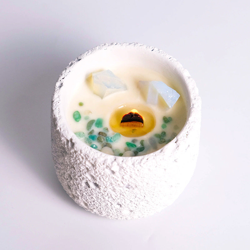 Crystal Stone Cement Aromatherapy Candle Niche High Sense Gift
