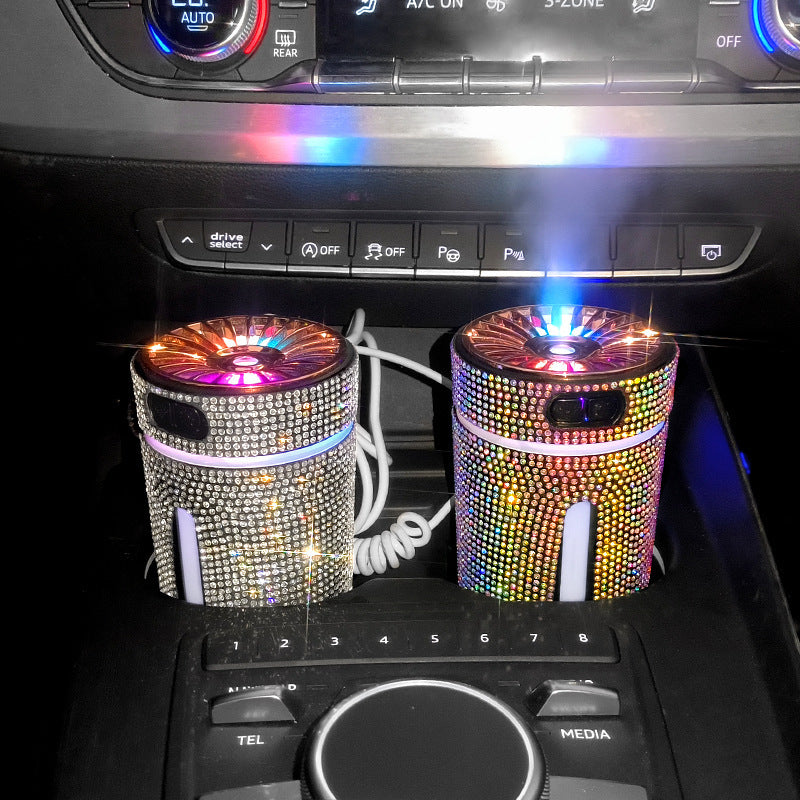 Luxury Diamond Car Humidifier LED Light Car Diffuser Auto