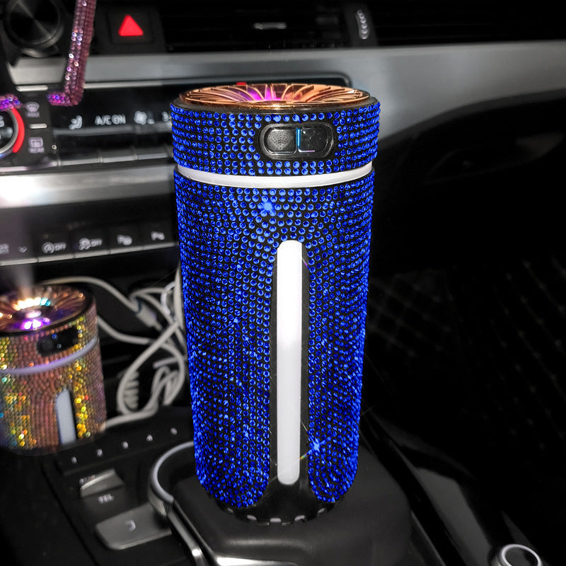 Luxury Diamond Car Humidifier LED Light Car Diffuser Auto