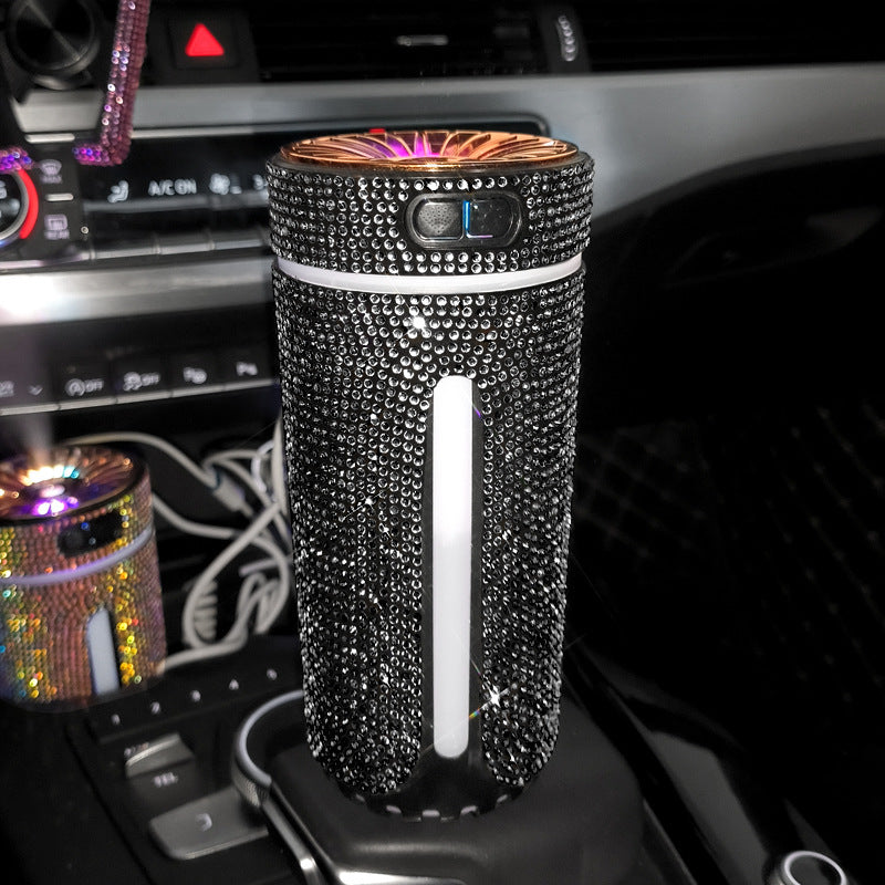 Luxury Diamond Car Humidifier LED Light Car Diffuser Auto