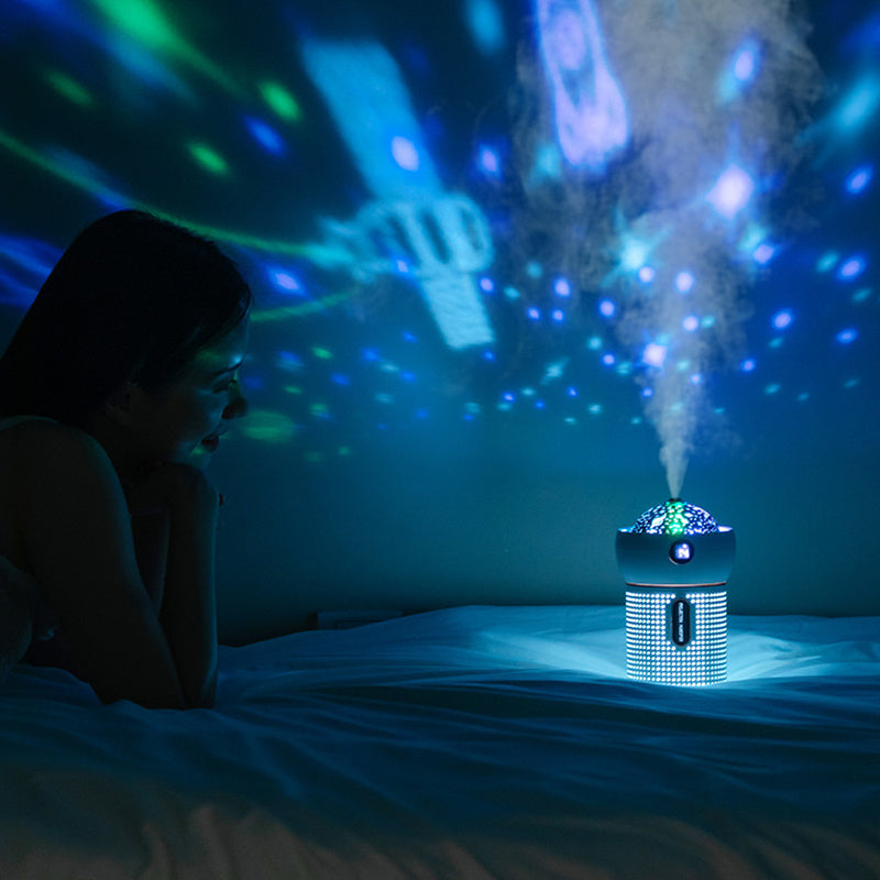 New Projection Night Light Air Humidifier Aroma Diffuser USB Rechargeable