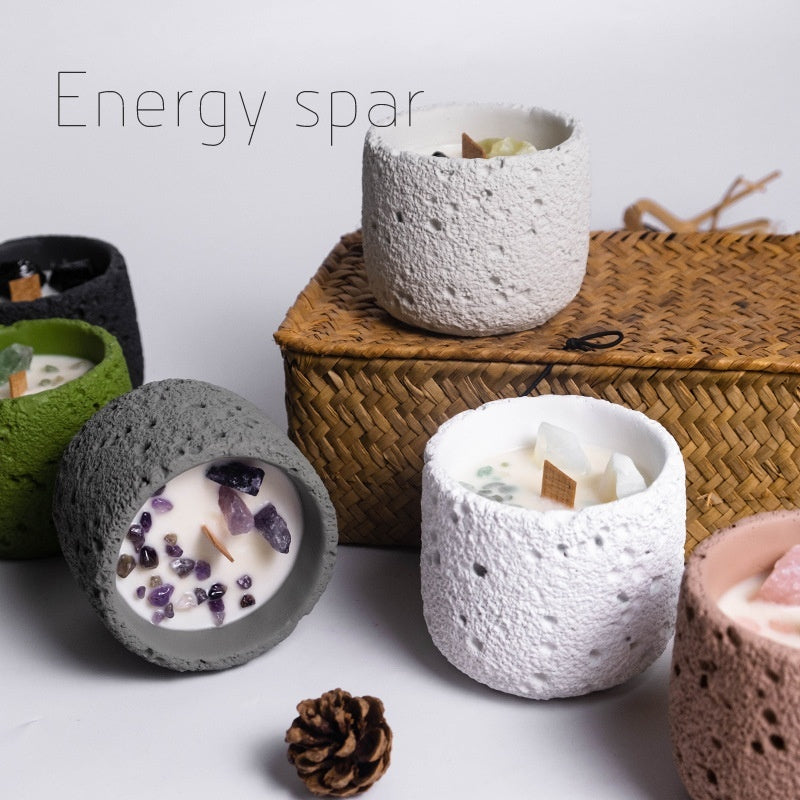 Crystal Stone Cement Aromatherapy Candle Niche High Sense Gift