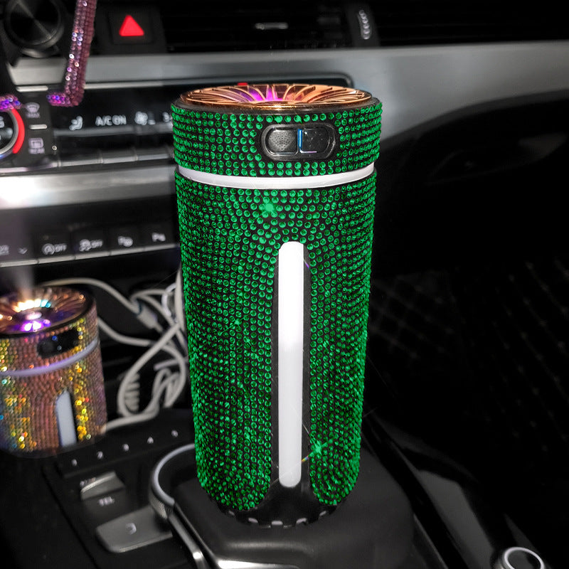 Luxury Diamond Car Humidifier LED Light Car Diffuser Auto