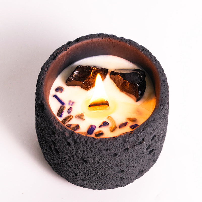 Crystal Stone Cement Aromatherapy Candle Niche High Sense Gift