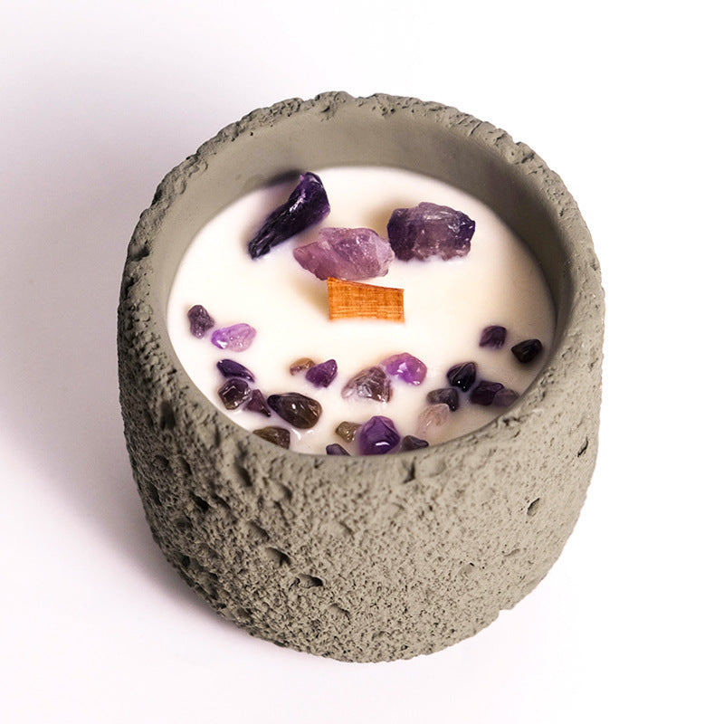 Crystal Stone Cement Aromatherapy Candle Niche High Sense Gift
