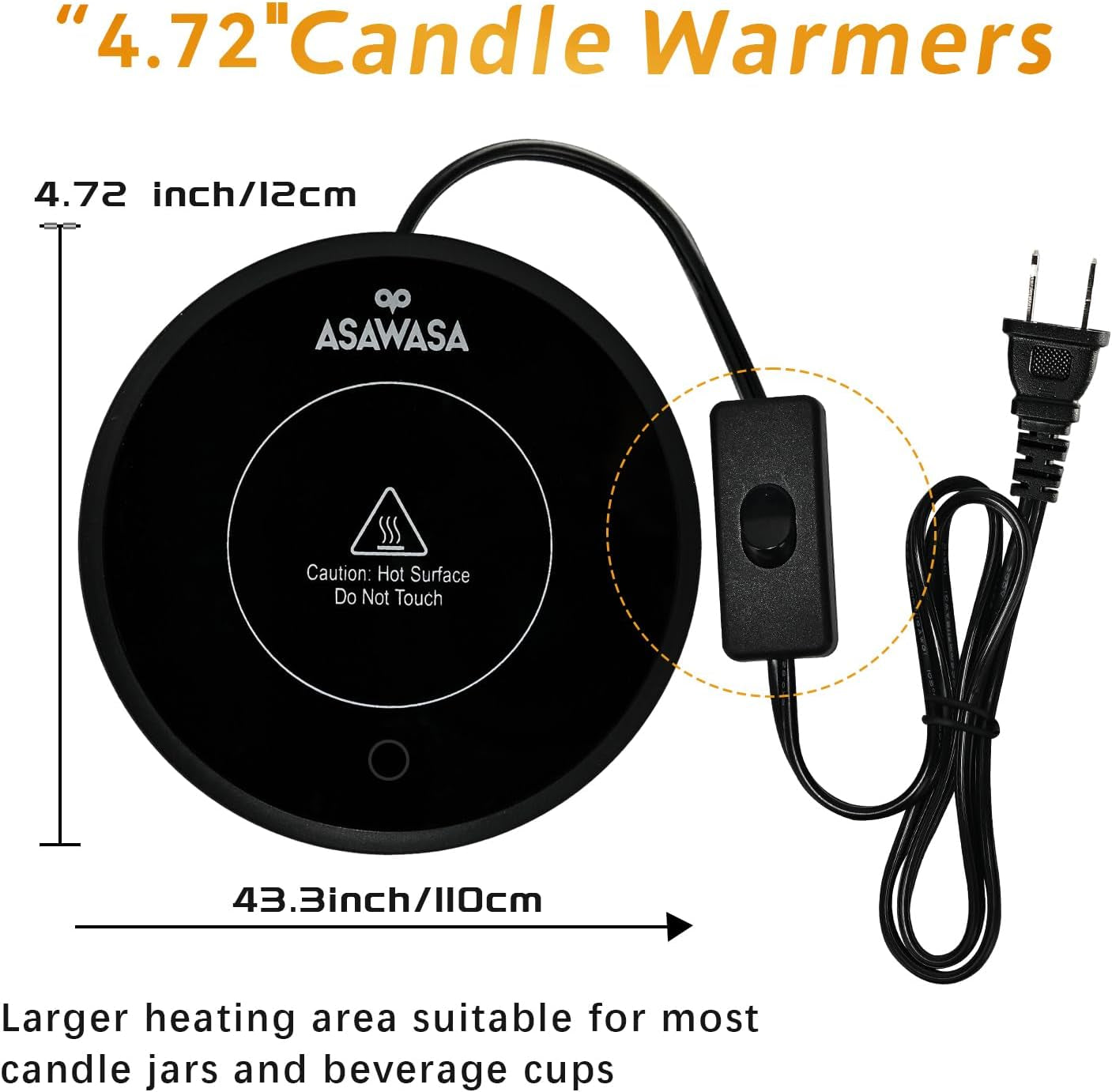 2PCS Smart Candle Warmer for Large Jar, Coffee Mug Warmers, with Gravity Switch Auto Shut-On/Off, Safely and Evenly Release the Aroma, Keep the Drink Warmth, a Thoughtful Gifts