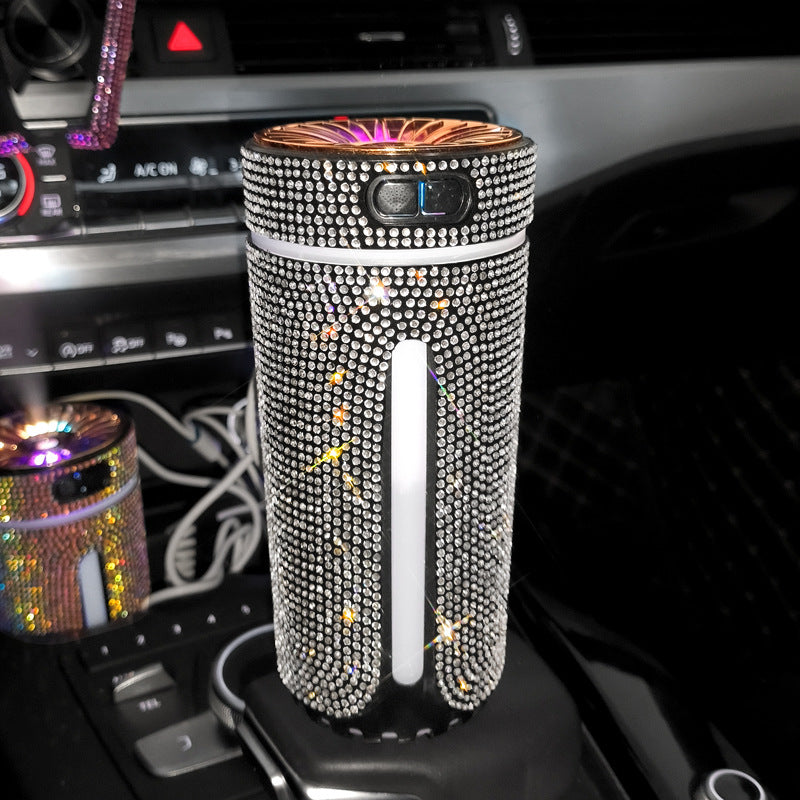 Luxury Diamond Car Humidifier LED Light Car Diffuser Auto