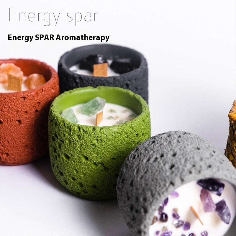 Crystal Stone Cement Aromatherapy Candle Niche High Sense Gift