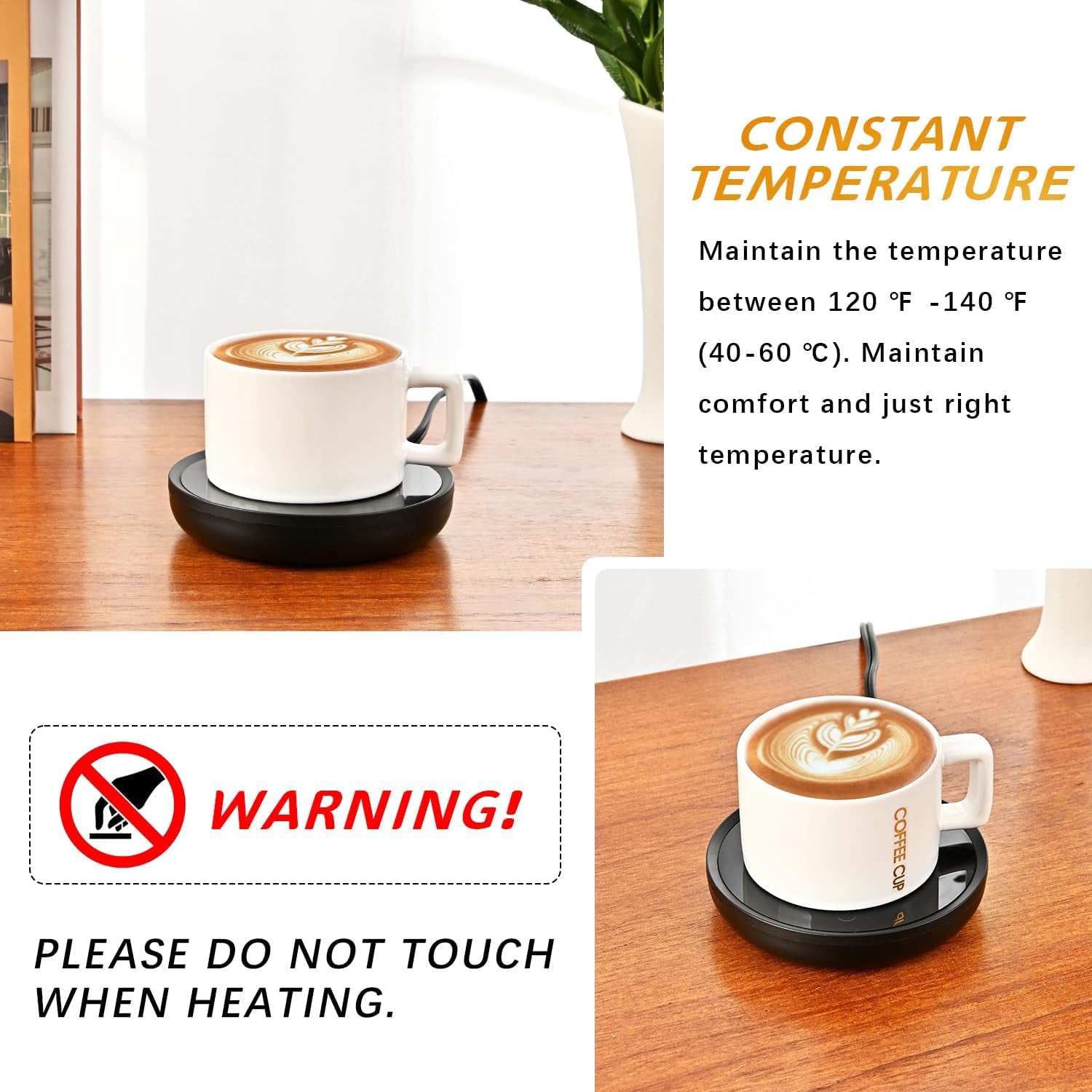 2PCS Smart Candle Warmer for Large Jar, Coffee Mug Warmers, with Gravity Switch Auto Shut-On/Off, Safely and Evenly Release the Aroma, Keep the Drink Warmth, a Thoughtful Gifts