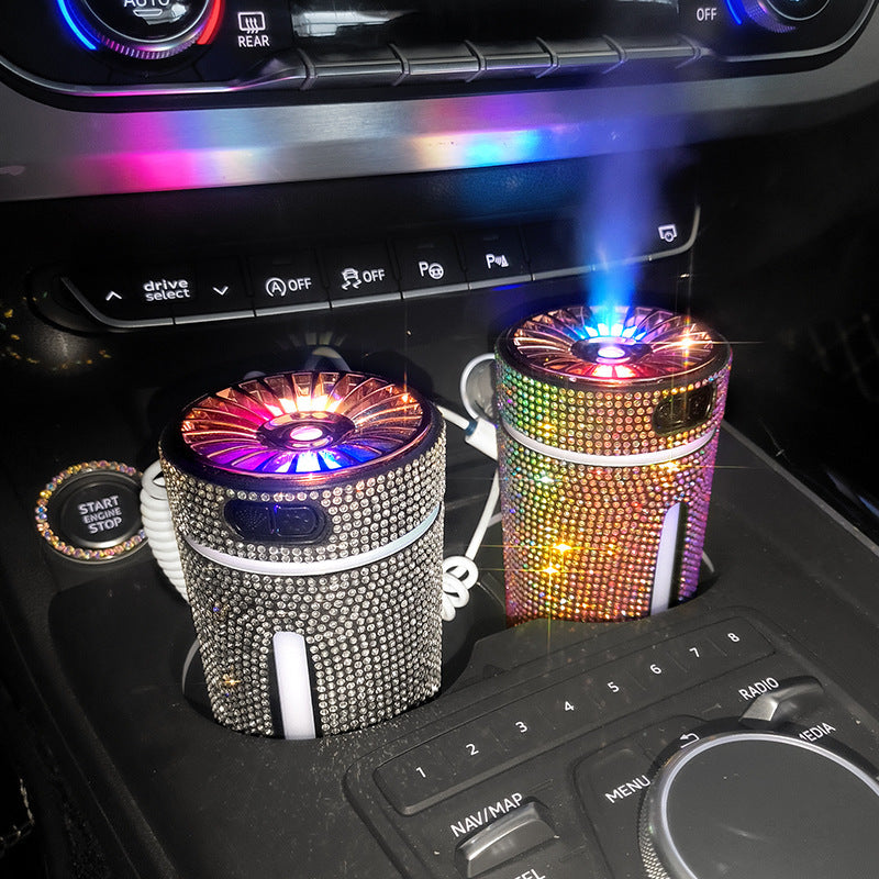 Luxury Diamond Car Humidifier LED Light Car Diffuser Auto