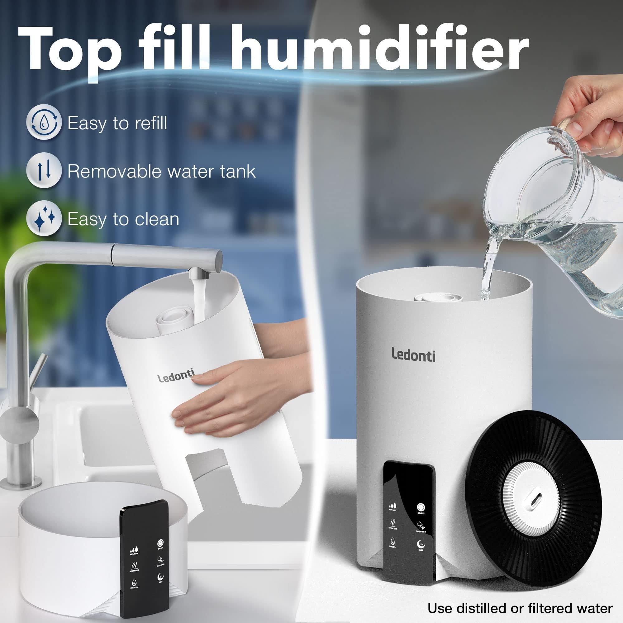 WiFi Control Humidifiers for Bedroom   Dual Mist (Cool & Warm) !