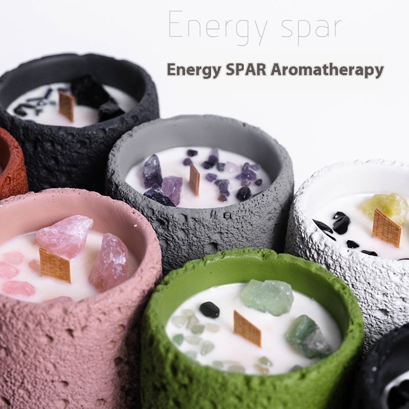 Crystal Stone Cement Aromatherapy Candle Niche High Sense Gift