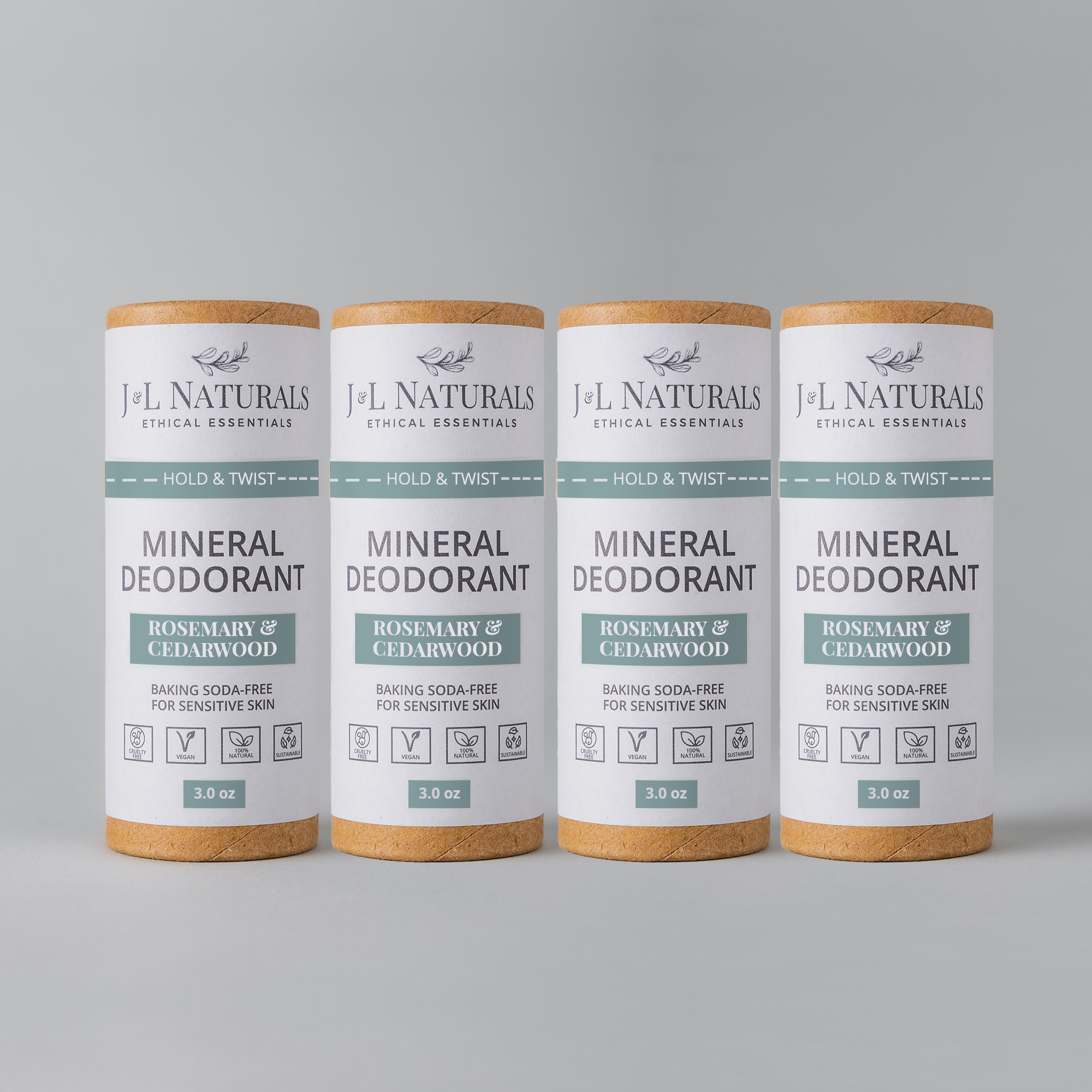 Mineral (Baking Soda-Free) Deodorant Bundle (4-Pack)