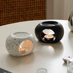 Simple Black Candle Heating Holder Ceramics Essential Oil Reed