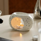 Simple Black Candle Heating Holder Ceramics Essential Oil Reed