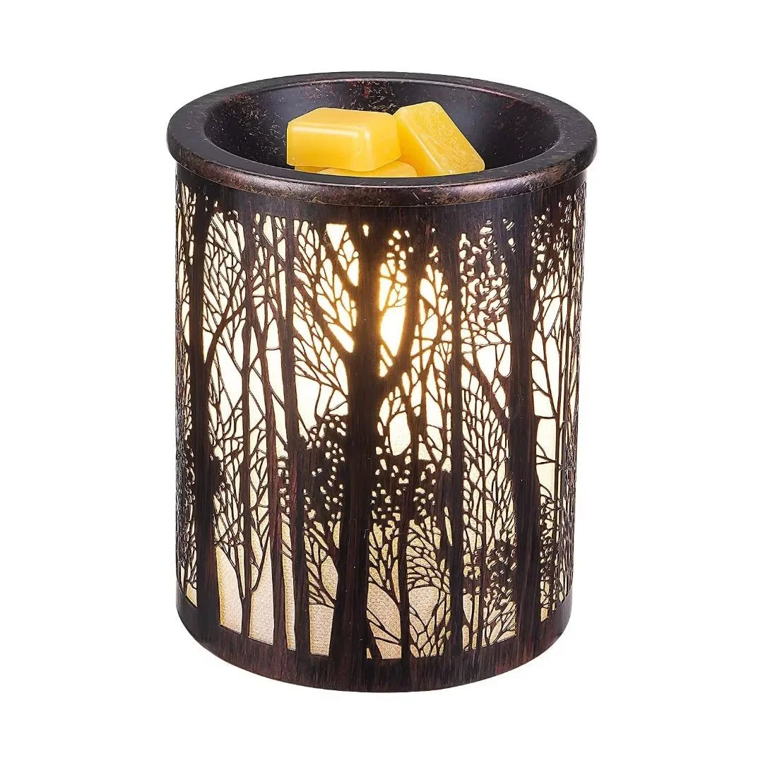 Wax Melter Warmer for Scented Wax Candle Warmer Metal Fragrance Oil Burner with 2 Light Bubbles for Home Bedroom Office Trees