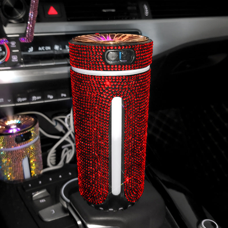 Luxury Diamond Car Humidifier LED Light Car Diffuser Auto