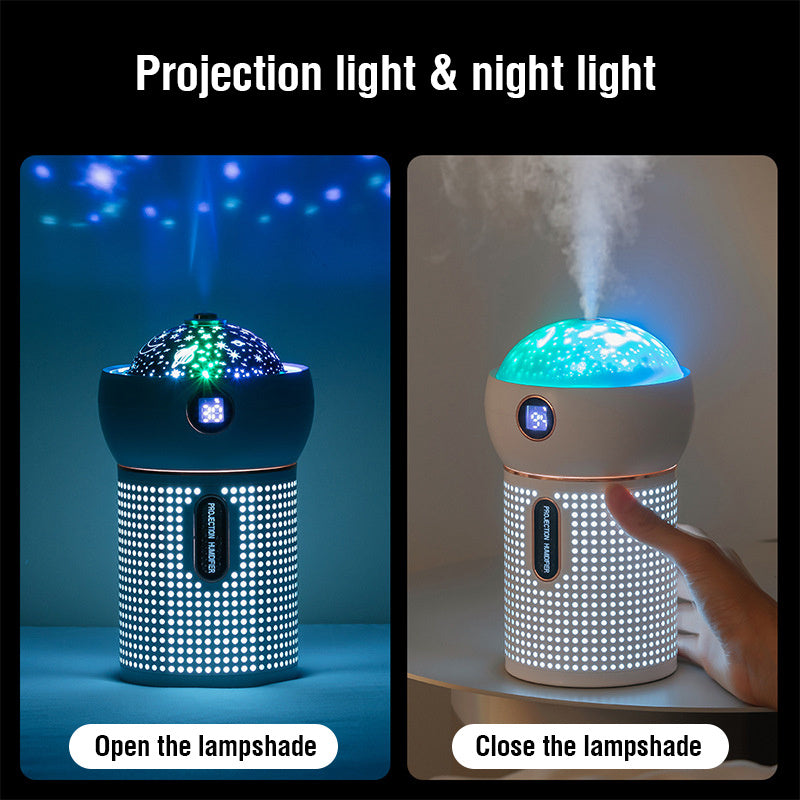 New Projection Night Light Air Humidifier Aroma Diffuser USB Rechargeable