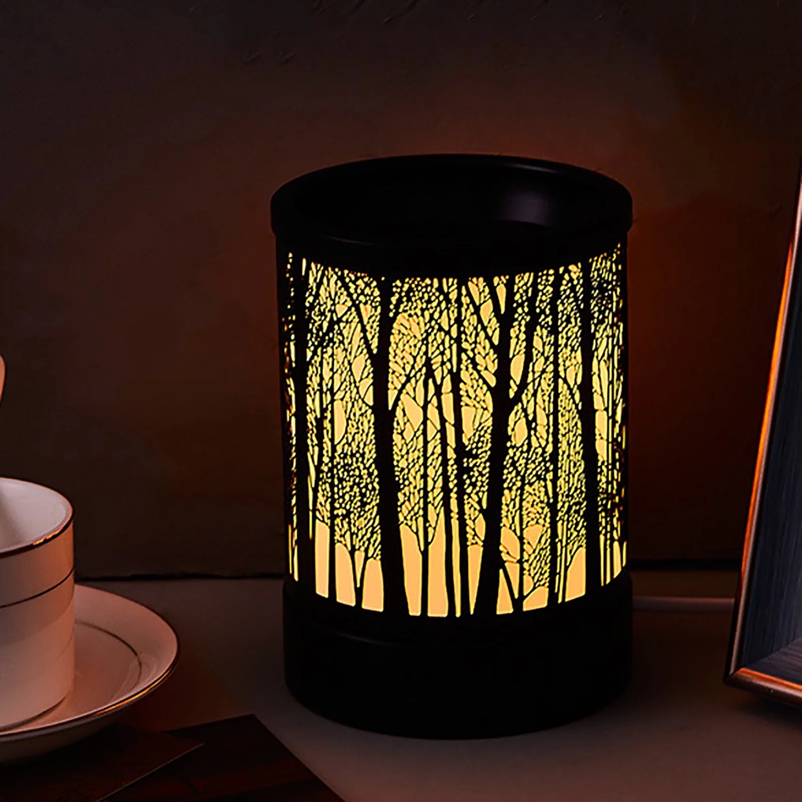 Wax Melter Warmer for Scented Wax Candle Warmer Metal Fragrance Oil Burner with 2 Light Bubbles for Home Bedroom Office Trees