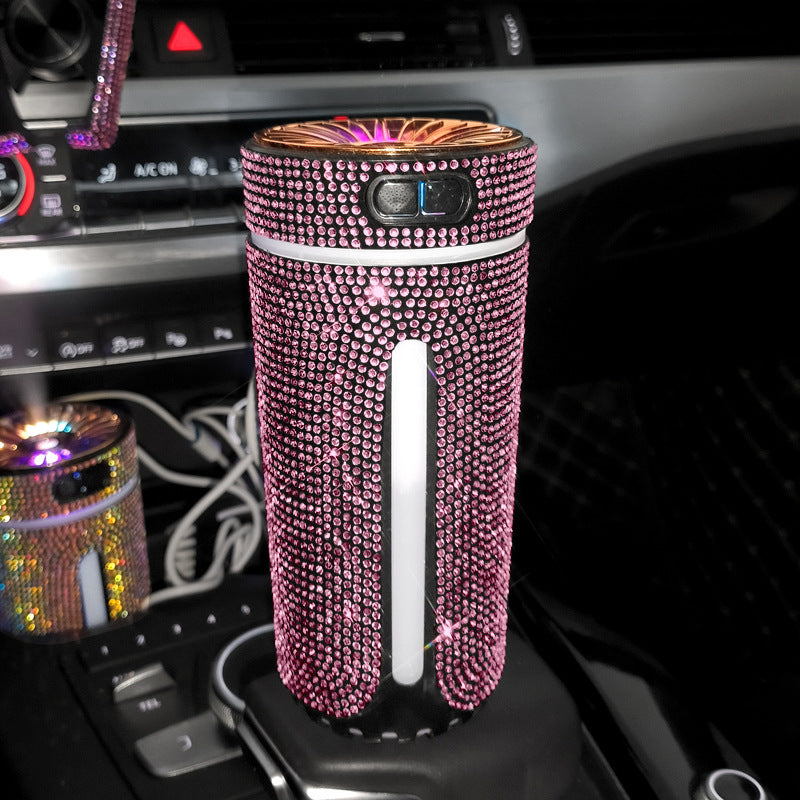 Luxury Diamond Car Humidifier LED Light Car Diffuser Auto