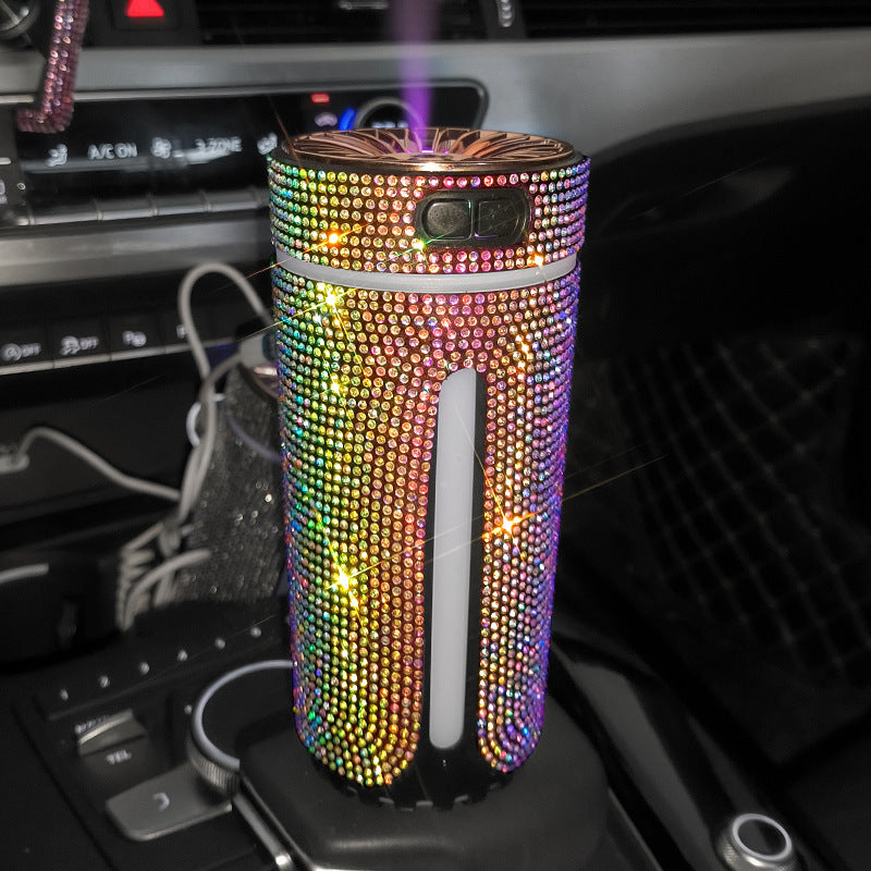 Luxury Diamond Car Humidifier LED Light Car Diffuser Auto
