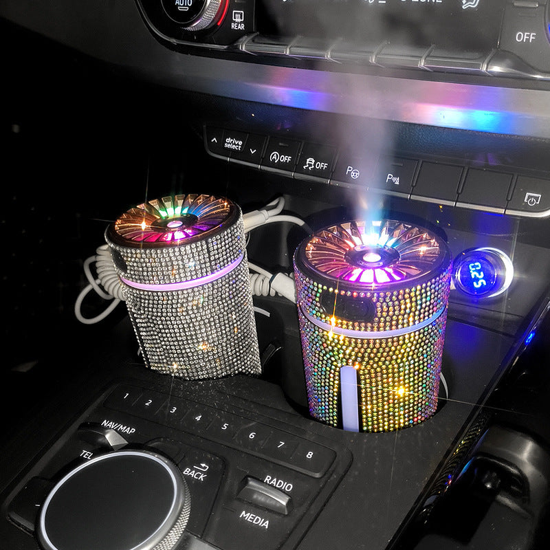 Luxury Diamond Car Humidifier LED Light Car Diffuser Auto