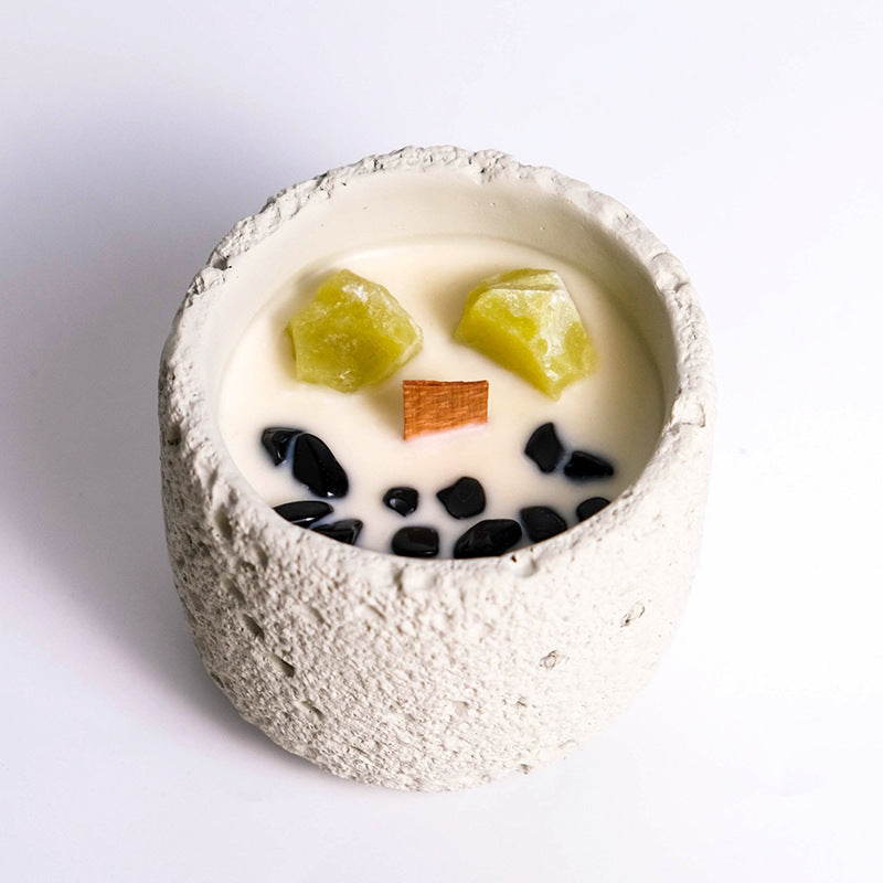 Crystal Stone Cement Aromatherapy Candle Niche High Sense Gift