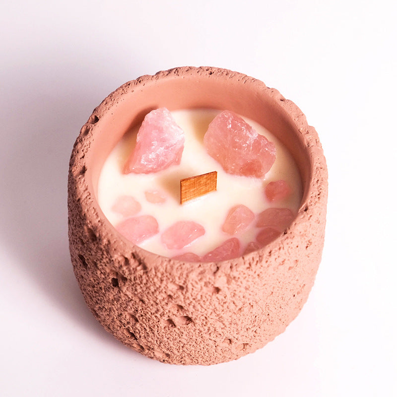 Crystal Stone Cement Aromatherapy Candle Niche High Sense Gift