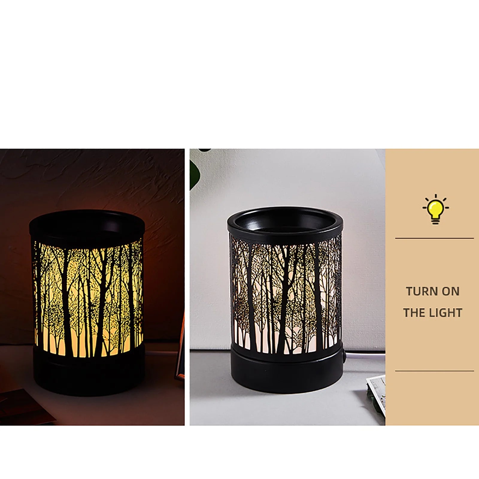 Wax Melter Warmer for Scented Wax Candle Warmer Metal Fragrance Oil Burner with 2 Light Bubbles for Home Bedroom Office Trees